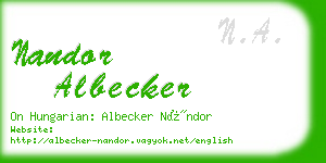 nandor albecker business card